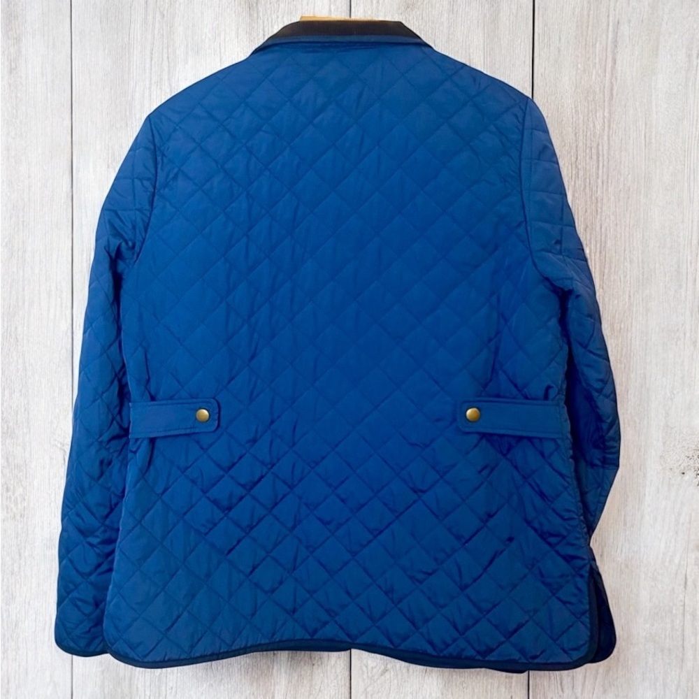 Lands End Quilted Zip Snap Jacket Barn Chore Coat Classic Heritage Puffer Blue M - Picture 3 of 16